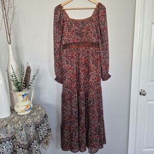 XL Paisley Long Sleeve Dress